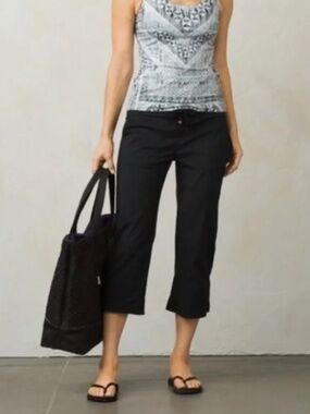 Prana Bliss Capri Pants Black Outdoor Casual Activewear UPF Size XS